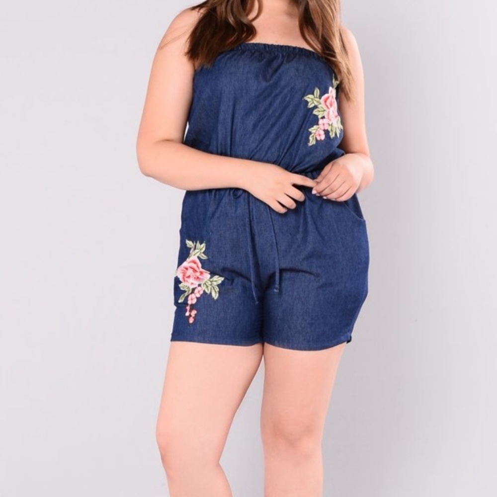Fashion Nova Curve Embroidered Romper